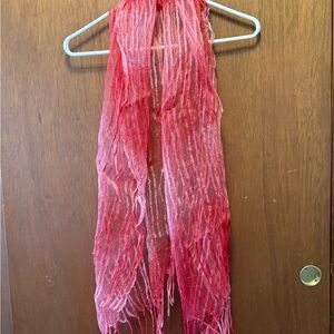 Red and Pink Sheer Scarf